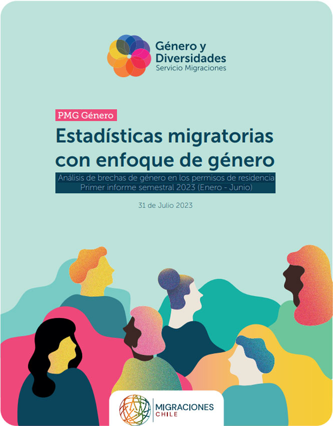 Portada Primer informe semestral 2023 sobre Estadísticas migratorias con enfoque de género.