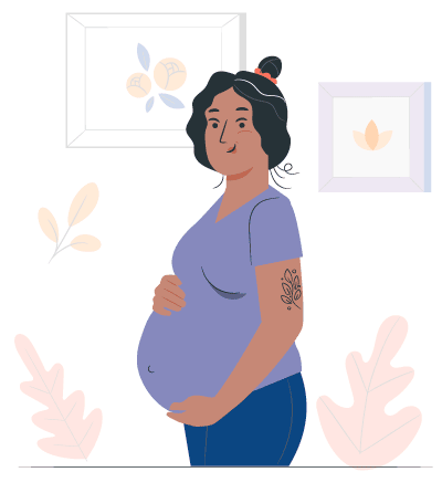 Mujer migrante embarazada