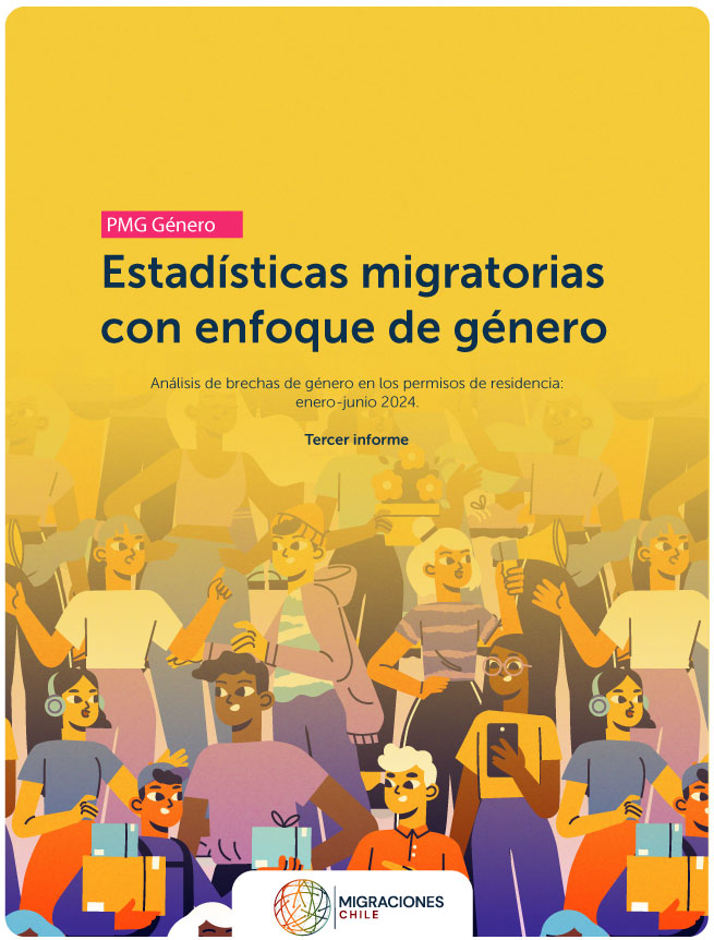 Portada Informe primer semestre 2024 sobre Estadísticas migratorias con enfoque de género.